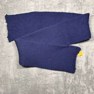 BsunE Knit Scarf Unisex OS Blue Ribbed Chunky Winter Accessory NEW
